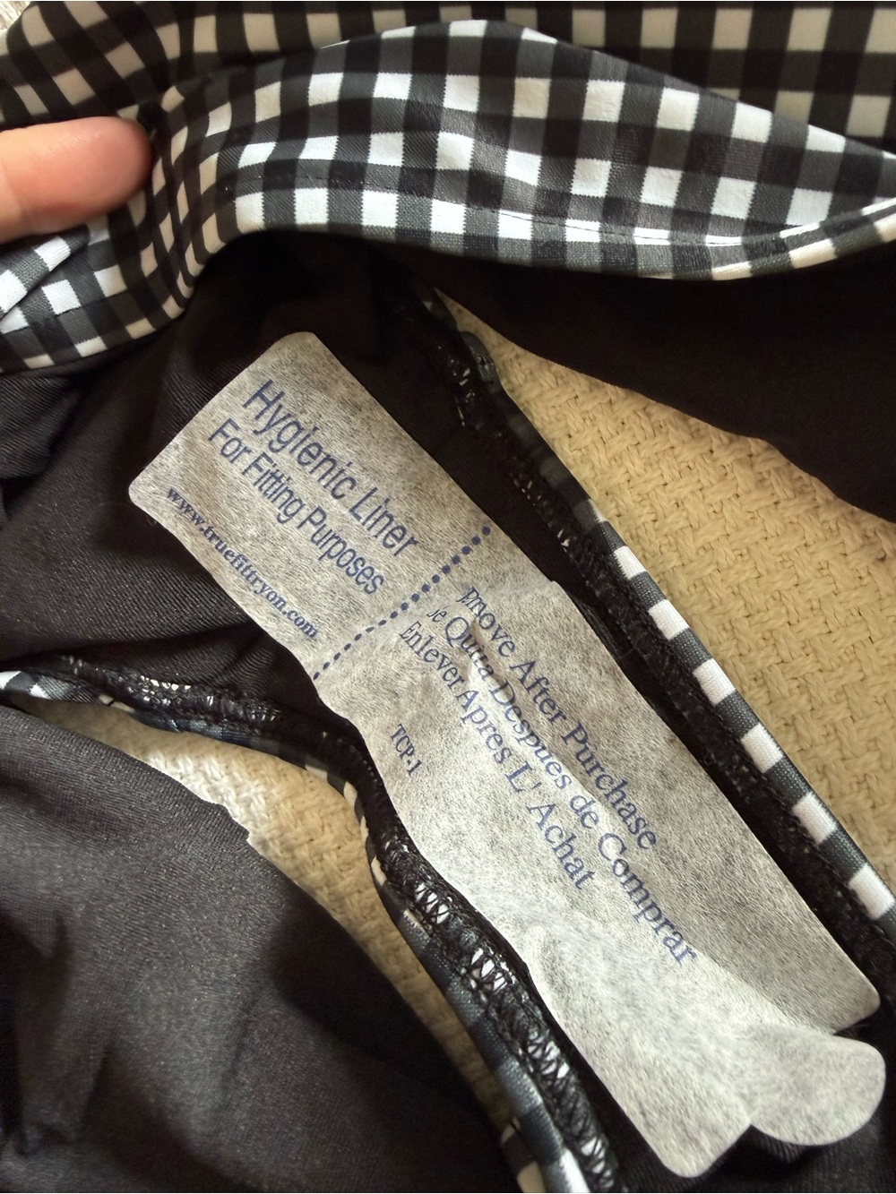 NWT - Albion Black Check Gingham Tie-Front Bikini Set - Picture 4 of 7